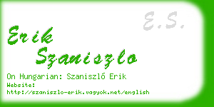 erik szaniszlo business card